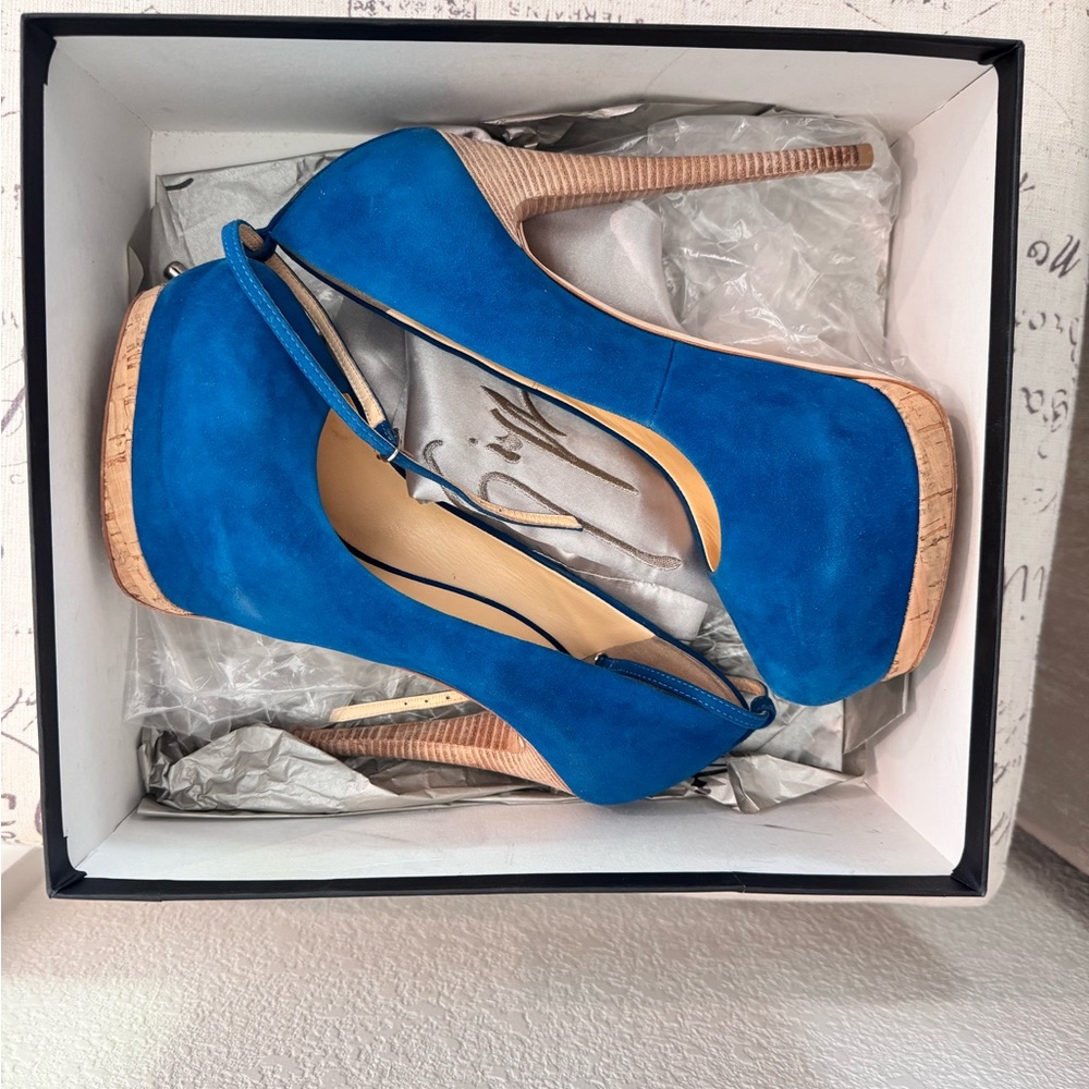 Giuseppe Zanotti  Vibrant Blue Platform Heels